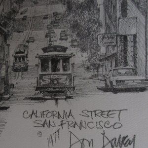 vintage lithograph drawing